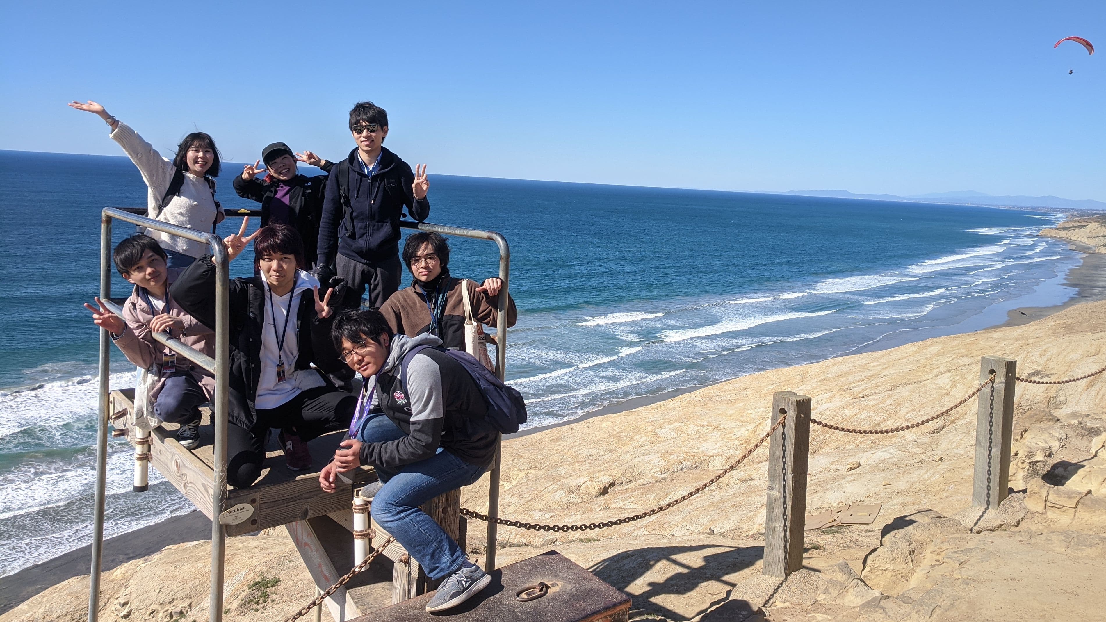 FGL students at UCSD Glider Port enjoying campus life and scenic views