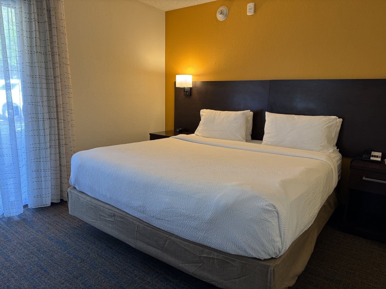 A bedroom in a suite — one of the three beds each suite has.